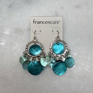 Silver and Blue Dangle Earrings